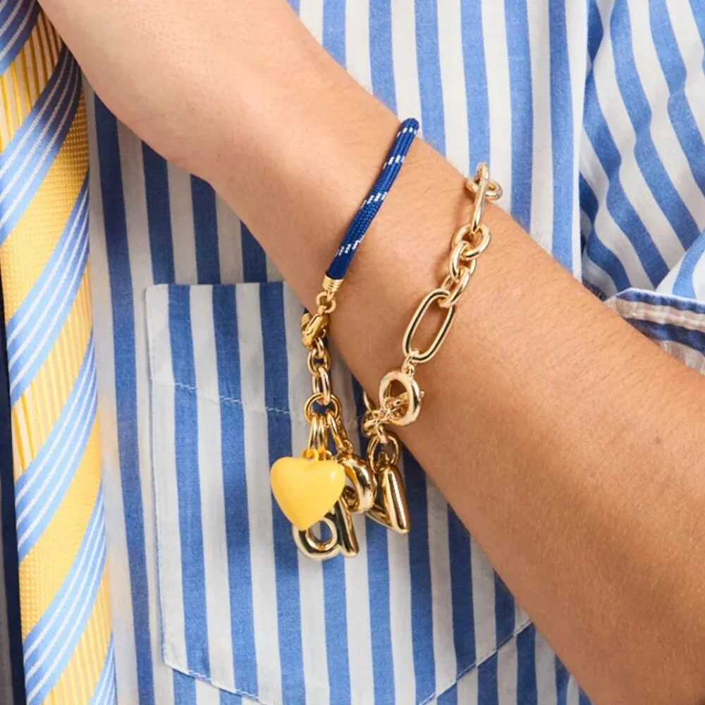 Roxanne Assoulin The Happy Cord Charm Bracelet Navy/Yellow